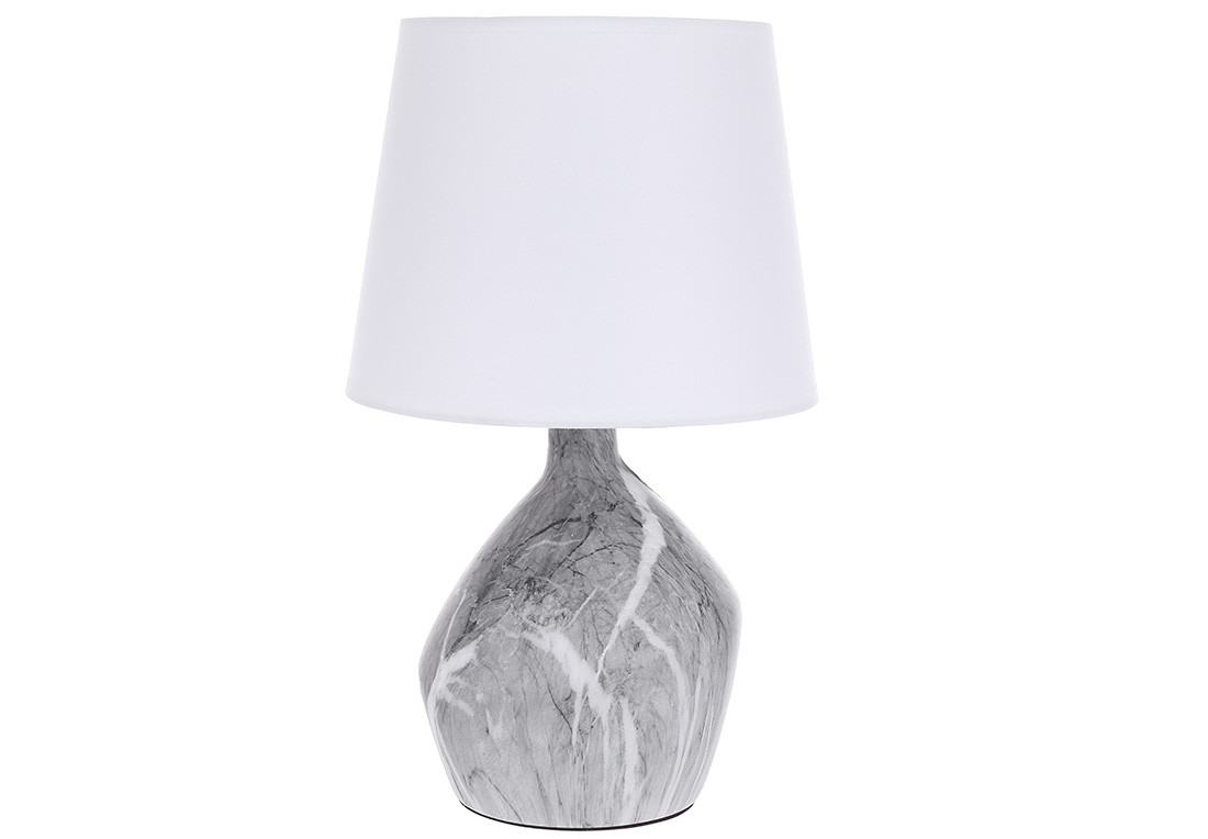 Настольная лампа с тканевым абажуром Marble Grey D23*39см, фото 1