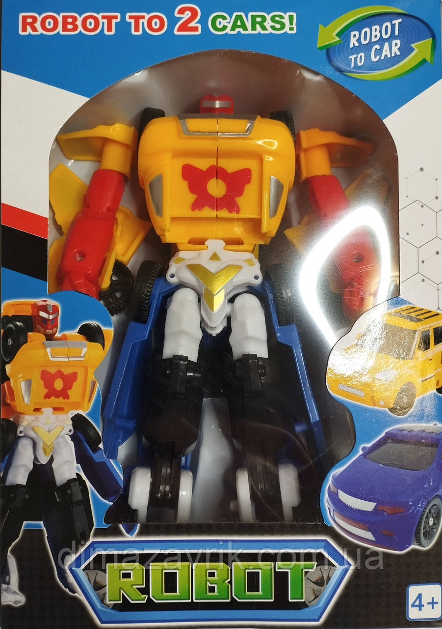 Трансформер XG3918 Тобот 19 см Титан міні, Tobot Titan mini робот + 2 машинки X і Y, в коробці 22х16х7 см