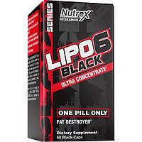 Комплексный жиросжигатель Nutrex Lipo-6 Black Ultra Concentrate 60 Caps XE, код: 7715580