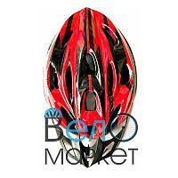 Велосипедный шлем универсальный со съемным козырьком красно-чёрный M/L