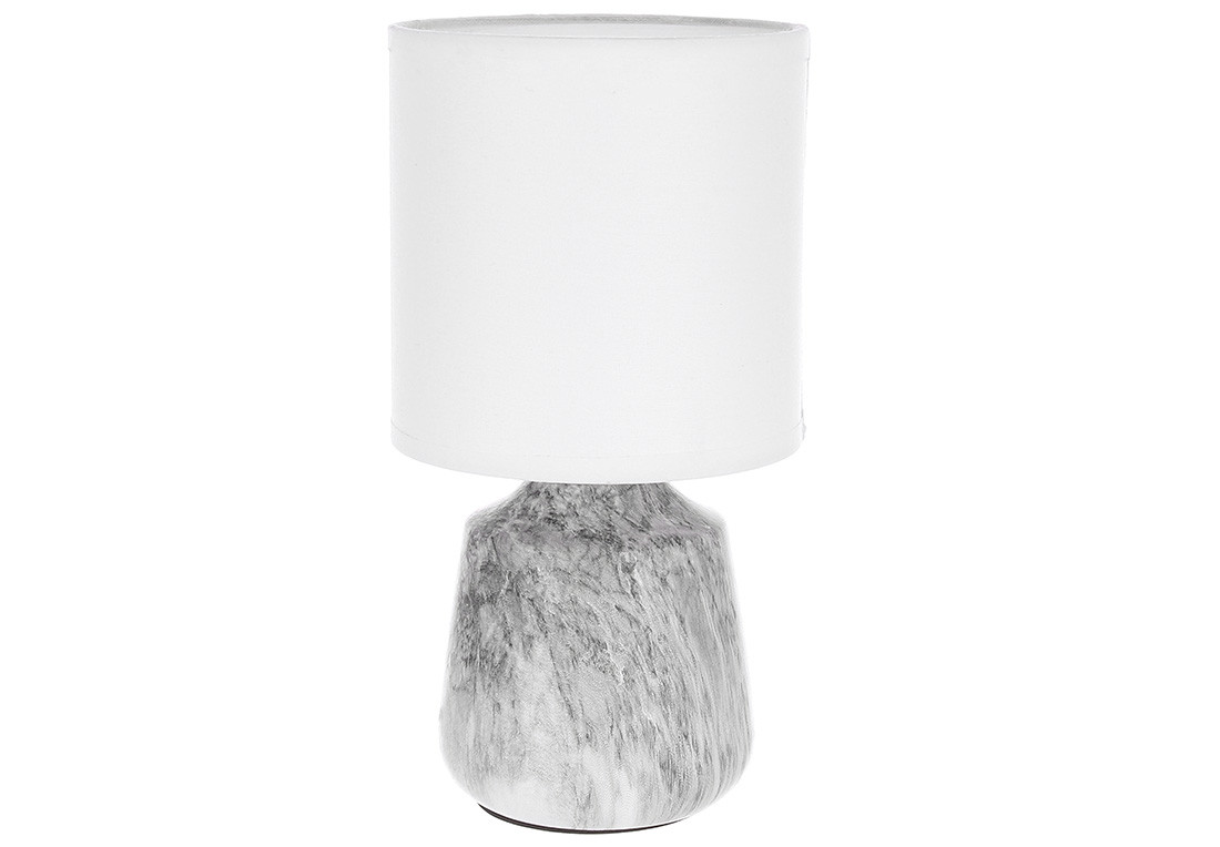 Настольная фарфоровая лампа с тканевым абажуром Marble Grey D24.5*12.5см, фото 1