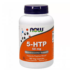 5-HTP, 5-гідрокситриптофан, 5-HTP, Now Foods, 50 мг, 180 капсул NOW-00101