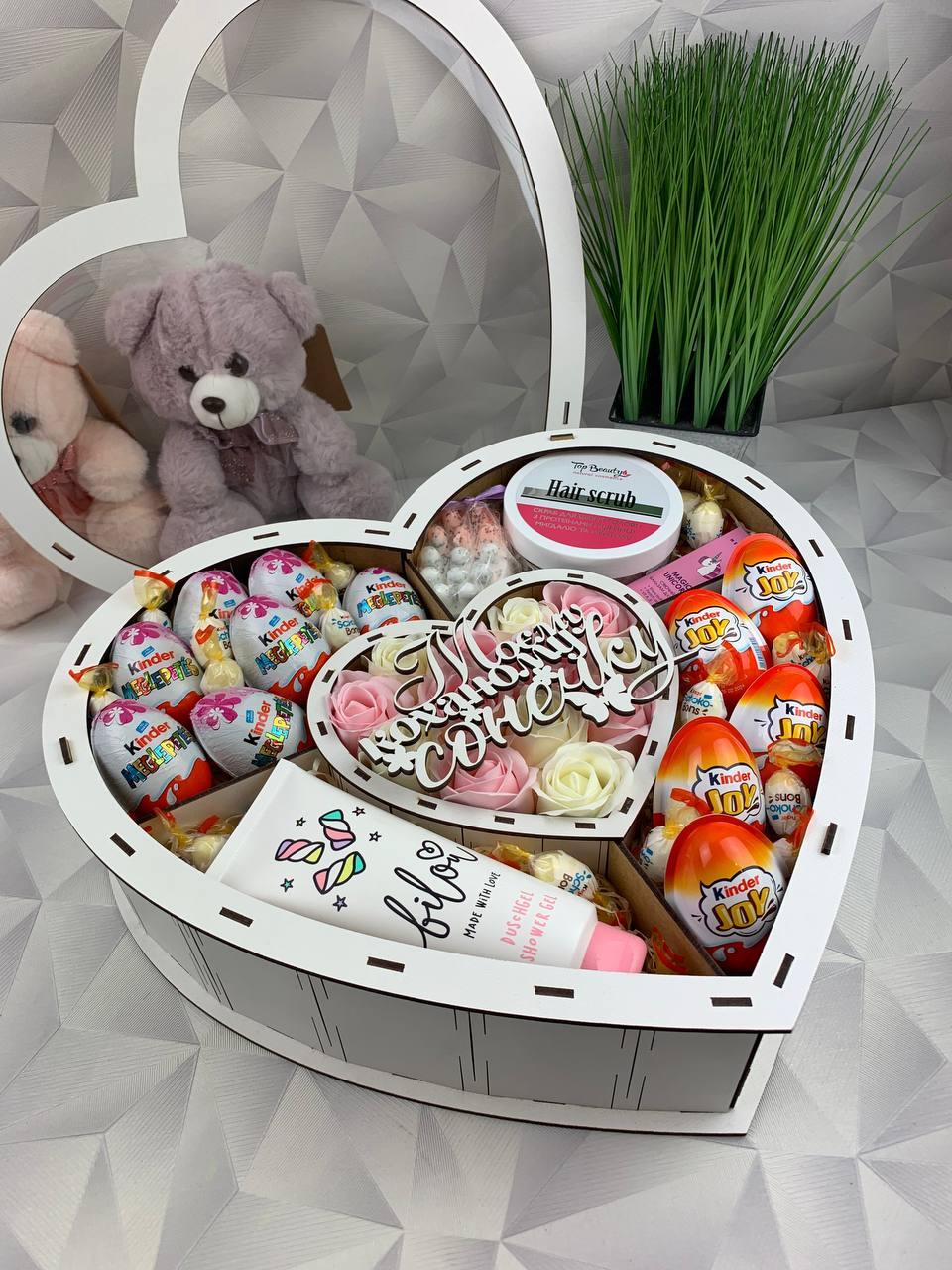 Подарочный шоколадный набор для девушки с конфетками набор в форме сердца для жены, мамы, ребенка Nbox-99 - фото 3 - id-p2136923829