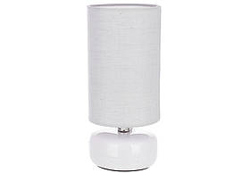 Настольная лампа белая с серым тканевым абажуром Bella D10*22.5см