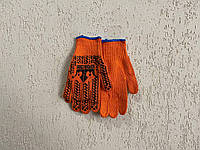 Cтроительные перчатки хлопковые оранжевые корона PD-14