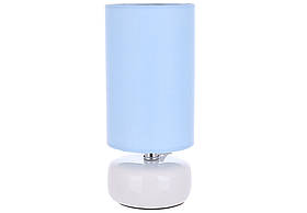 Настольная лампа белая с голубым тканевым абажуром Bella D10*22.5см
