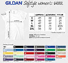 Жіноча футболка Gildan супер'мяка Softstyle 100% бавовна приталена подовжена, фото 2