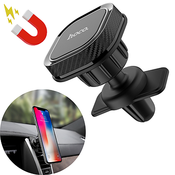 Автомобільний магнітний тримач для телефону на дефлектор повітропровід в машину потужний автотримач Hoco