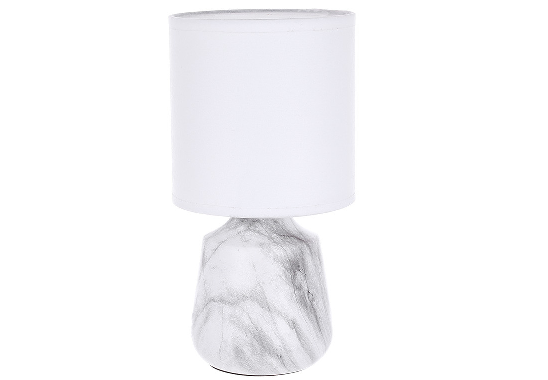 Настольная лампа с тканевым абажуром Marble White D24.5*12.5см, фото 1