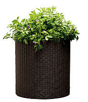 Горшок для цветов Keter Cylinder Planter Medium 18 л коричневый XE, код: 8311521