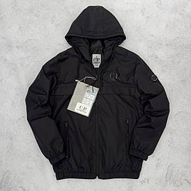 Вітровка чоловіча чорна CP Company легка спортивна з капюшоном весняна молодіжна модна на хлопця S