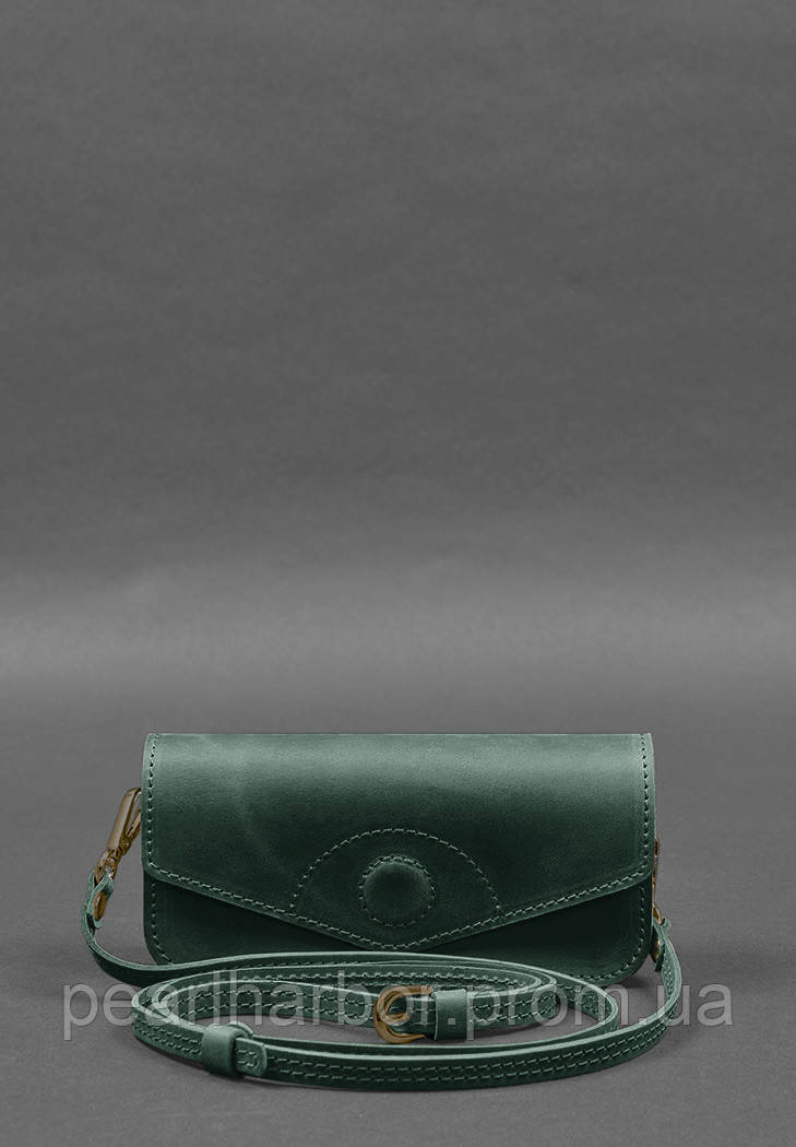 Кожаная сумка-футляр для очков (мини-сумка) зеленый Crazy Horse BlankNote XE, код: 8132094 - фото 1 - id-p2136966165