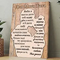 Креативний постер для батька від доньки, подарунок татові на свято, картина на полотні з побажаннями