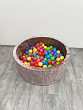 Сухий басейн дитячий з кульками 200 штук 8см, 100 см діаметр басейна, пудровий, фото 3