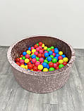 Сухий басейн дитячий з кульками 200 штук 8см, 100 см діаметр басейна, пудровий, фото 5