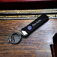Брелок для автомобильных ключей Volkswagen, экокожа и метал
