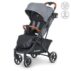 Коляска дитяча ME 1090-1 LOONA Smoke Gray (1шт) прогулянка,дощ,моск,підсклян,сумка,4пол.спін,темн.сi