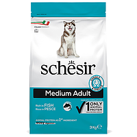 Schesir Dog Medium Adult Fish ШЕЗИР ДОРОСЛИЙ СЕРЕДНІХ РИБА сухий монопротеїновий корм для собак середніх порід-3кг