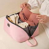 Косметичка Жіноча дорожній органайзер для одягу, бюстгальтерів, шкарпеток, Storage bag Рожевий, фото 3