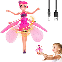 Летающая фея кукла с сенсором и подсветкой, Детская интерактивная кукла на аккумуляторе