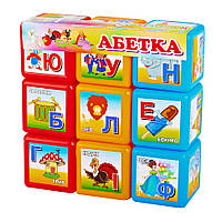 Кубики "Абетка 9 шт." MToys 06041 5,5 см, Lala.in.ua