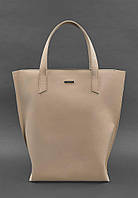 Кожаная женская сумка шоппер D.D. светло-бежевая краст BlankNote XE, код: 8104559