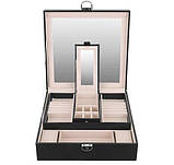 Шкатулка футляр скринька для коштовностей прикрас чорний Beautylushh 8896 Польща, фото 4