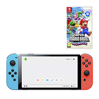 Набор Консоль Nintendo Switch OLED Model HEG-001 64GB Blue Red + Игра New Super Mario Bros. Wonder Русские