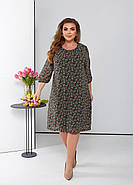 Шифонова сукня міді в квіточку (р.48,50,52,54,56), фото 2