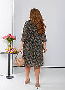 Шифонова сукня міді в квіточку (р.48,50,52,54,56), фото 4