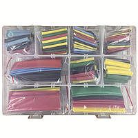 Набір термозбіжних трубок ( d= 1,2,3,4,6,8,10,14) 328 шт heat shrink for cable multicolor in box (red, black,