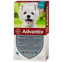 Bayer Advantix БАЙЕР АДВАНТИКС капли от блох, клещей, вшей для собак 4-10 кг, пипетка 1мл