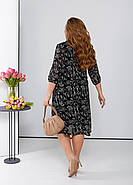 Шифонова вільна сукня міді з рукавом (р.48,50,52,54,56), фото 4