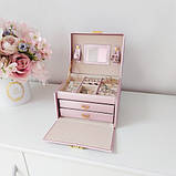 Шкатулка футляр скринька для коштовностей прикрас рожева Beautylushh 6400 Польща, фото 4