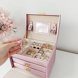 Шкатулка футляр скринька для коштовностей прикрас рожева Beautylushh 6400 Польща, фото 7