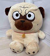 Мягкая игрушка-антистресс в виде собачки мопс с одеялком, подарок для детей