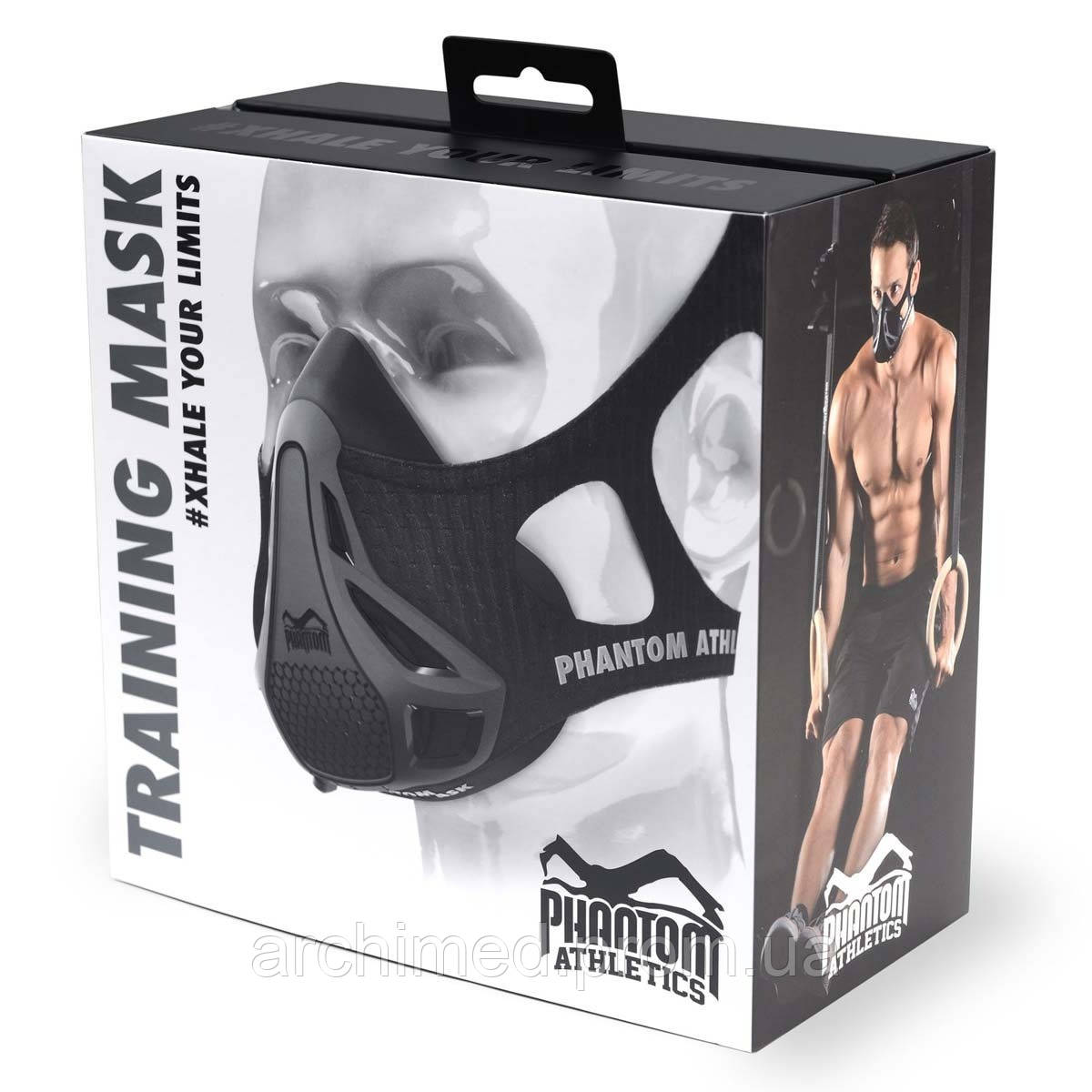 Маска для тренування дихання Phantom Training Mask Camo L Чорний ON, код: 8104224 - фото 2 - id-p2137046178