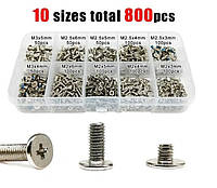 Гвинтики М2;М2.5;М3 800шт з Тонкою Плоскою Головкою Spec (SP-0674800)