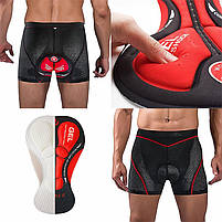 Велосипедні труси-шорти X-Tiger XM-DNK-168 Red S з гелевим 5D памперсом 13 шт., фото 3