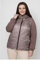Женская куртка с отделкой короткая весна осень от производителя 46, 48, 50, 52, 54, 56, 58 р капучино цвета