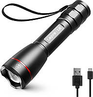 Необычайно яркий светодиодный фонарик USB, 15000 люкс Osram P9, водонепроницаемый масштабируемый фонарик IPX7
