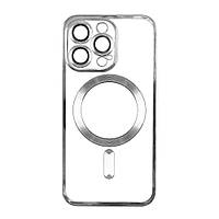 Чехол TPU Metallic Full Camera with Magsafe для Iphone 12 Pro Max Цвет Silver