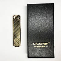 USB зажигалка Lighter в подарочной упаковке со спиралью накаливания. NV-204 Цвет: золото