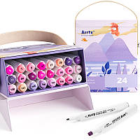 Спиртові маркери Arrtx Alp ASM-02PL 24 кольори, фіолетові відтінки KM