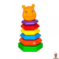 Детская развивающая пирамидка-качалка "медведь", 7 элементов, игрушка, от 1 года, MToys 13150V
