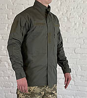 Уставной китель олива рип стоп с велкро-липучками тактический летний ЗСУ форменный куртка форма хаки FST