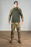 Военный костюм рипстоп пиксель с наколенниками камуфляжный всу пиксельная форма лето тактическая rip-stop FST