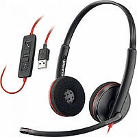 Наушники с микрофоном проводные USB Plantronics 3220 с шумоподавлением черные б/у