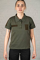 Поло хаки хб летнее для военных однотонная всу уставная женская армейская футболка олива боевая форменная FST