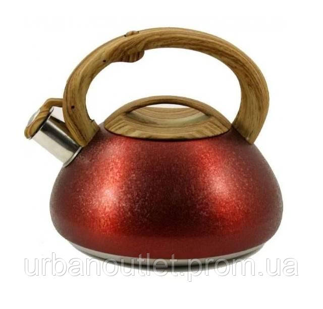 Чайник со свистком 3 л красный Zauberg ZB 10 3 K[, код: 8325476 - фото 1 - id-p2137112135